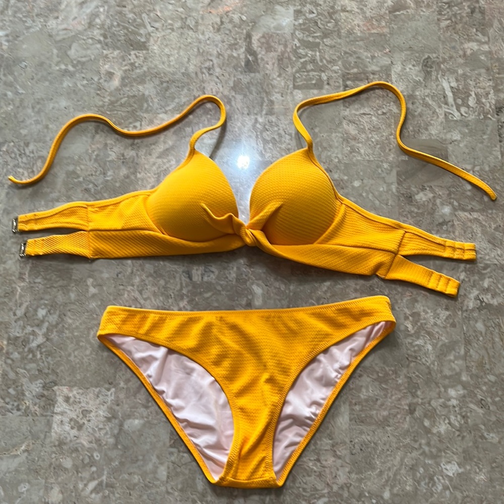 Shade & Shore yellow/gold bikini. 34B